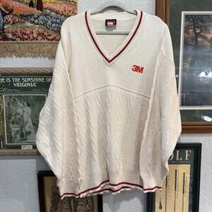 Vintage 90s RARE 3M Tech Promo Men’s Knit USA Designer Sweater Size Large